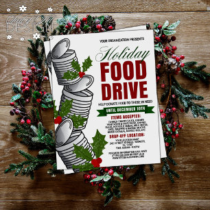 Holiday Food Drive Canned Food Mistletoe Charity Flyer