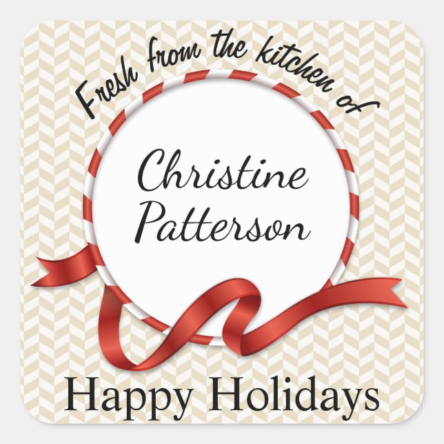 Holiday Food Gifts with Your Name Square Sticker (Front)