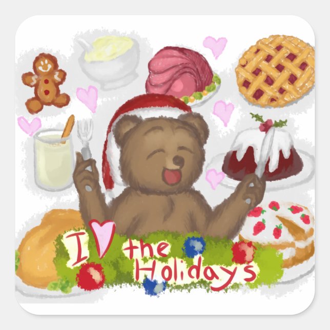 Holiday Food Square Sticker (Front)