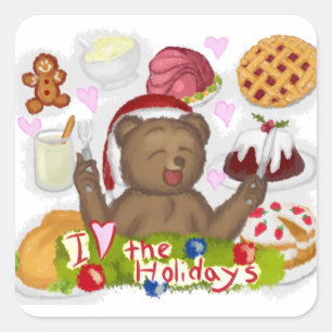 Holiday Food Square Sticker