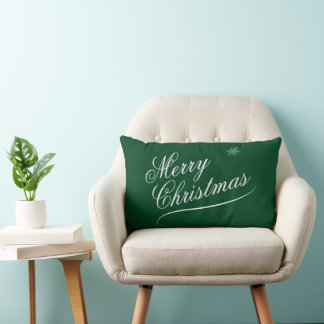 Holiday Forest Green Christmas  Lumbar Cushion