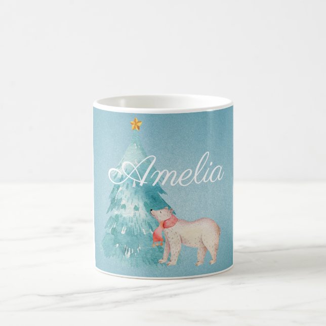 Holiday Forest Scene Customisable Coffee Mug (Center)