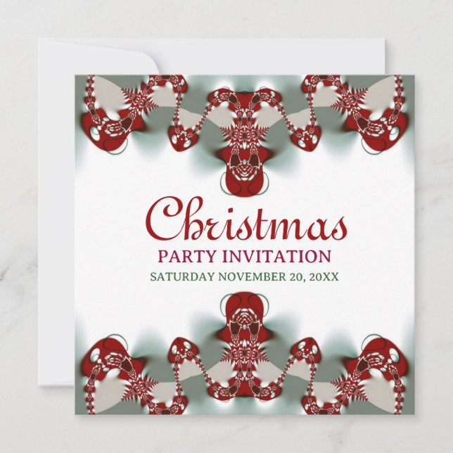 Holiday Fractal Party Invitation (Front)