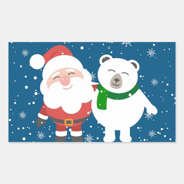Holiday Friends Rectangular Sticker (Front)