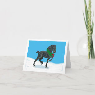 Holiday Friesian Horse Thanks Card