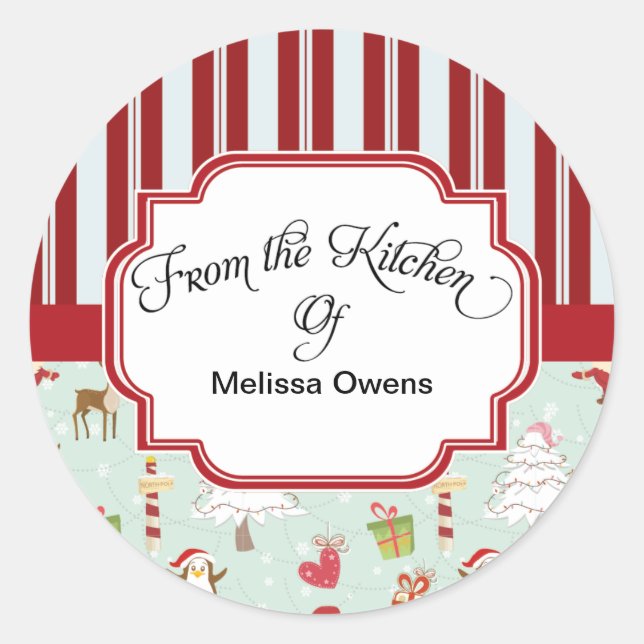 Holiday From the kitchen of Baking Stickers (Front)