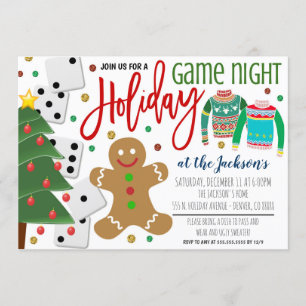 Holiday Game Night Party Invitation
