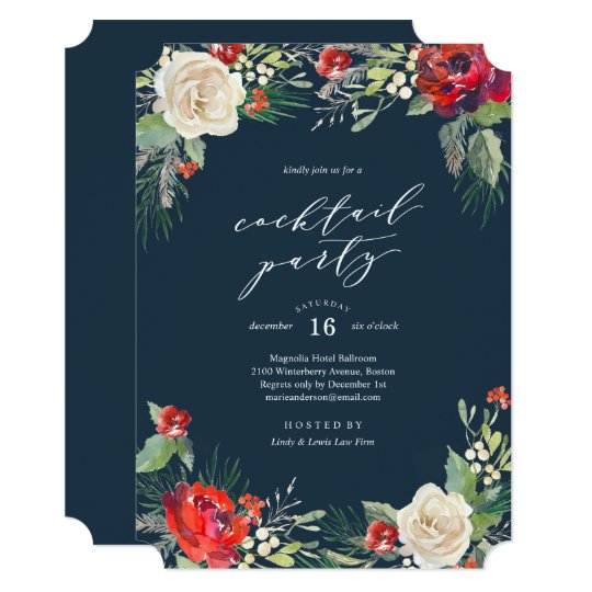 Holiday Garden Cocktail Party Invitation