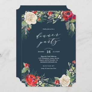 Holiday Garden Dinner Party Invitation