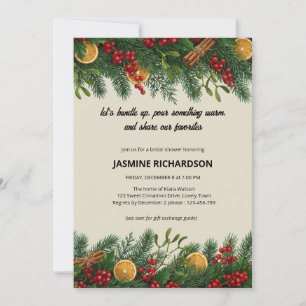 Holiday Garland Favourite Things Bridal Shower Invitation