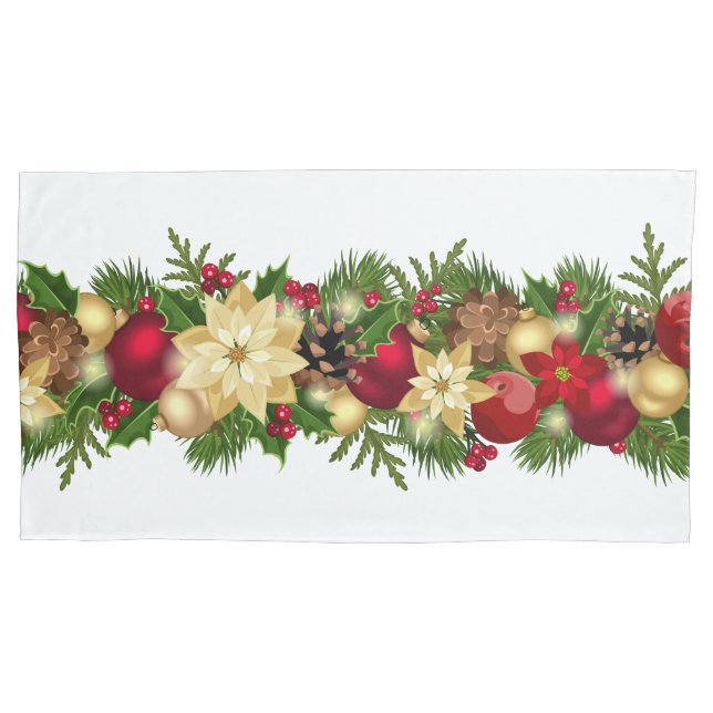 Holiday Garland Pillowcase (Front)