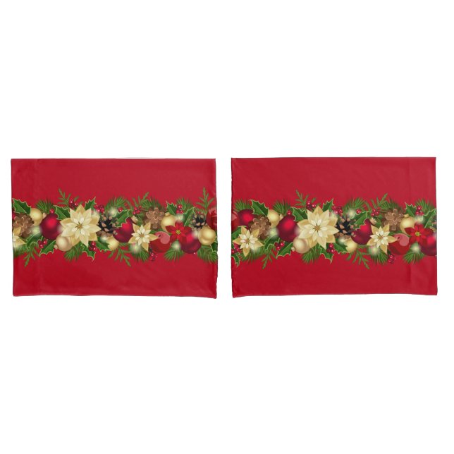 Holiday Garland Pillowcase Set (Front-Set)