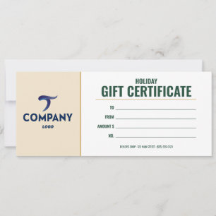 Holiday Gift Certificate Company Logo Invitation