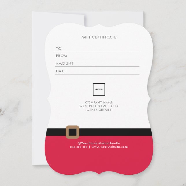 Holiday Gift Certificate Santa QR CODE Christmas (Front)