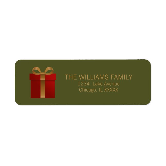 Holiday Gift Christmas Return Address Labels (Front)