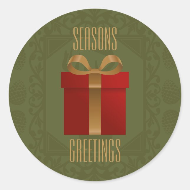 Holiday Gift Christmas Seasons Greetings Sticker (Front)