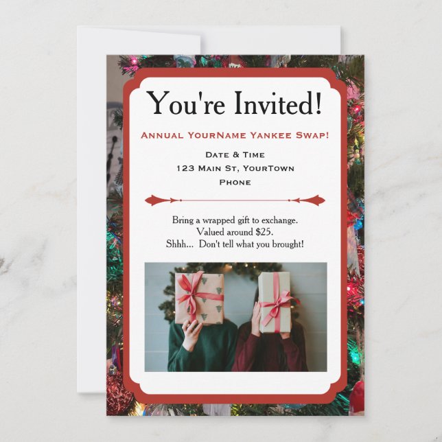Holiday Gift Exchange Party Invitation (Front)
