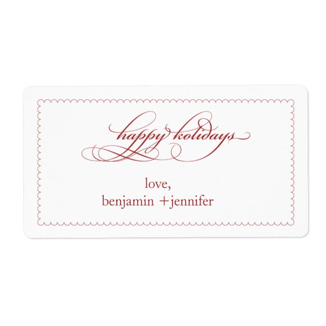holiday gift label or tag (Front)