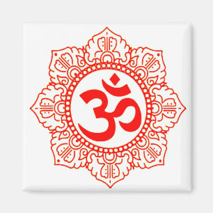 HOLIDAY GIFT MAGNETS OM IN CHAKRA PETALS