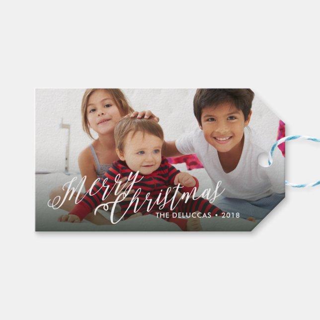 Holiday Gift Tag *Merry Scriptmas* (Front (Horizontal))