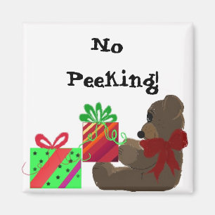 Holiday Gift Tag - No Peeking! Magnet