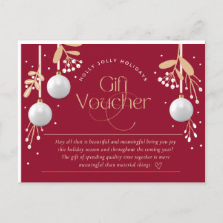 Holiday Gift Voucher  Postcard