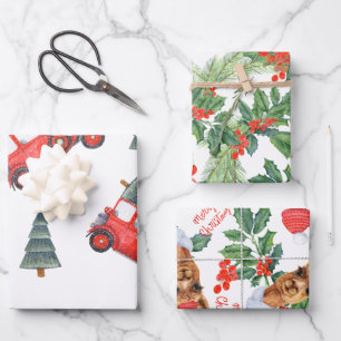 Holiday Gift Wrap Car Camel and Holly Bundle