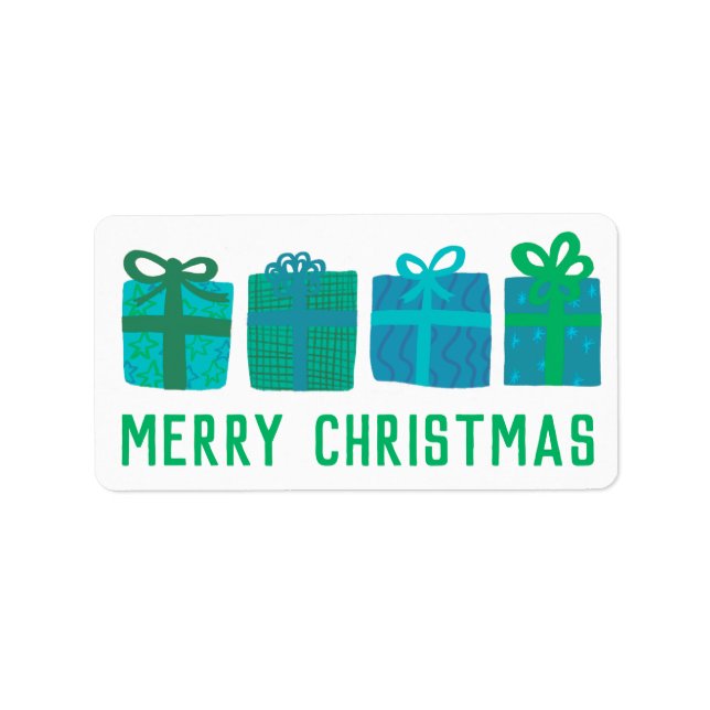 Holiday Gifts Cute Hand-drawn MERRY CHRISTMAS  Label (Front)