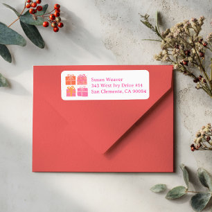 Holiday Gifts Cute Hand-drawn Return Address Label