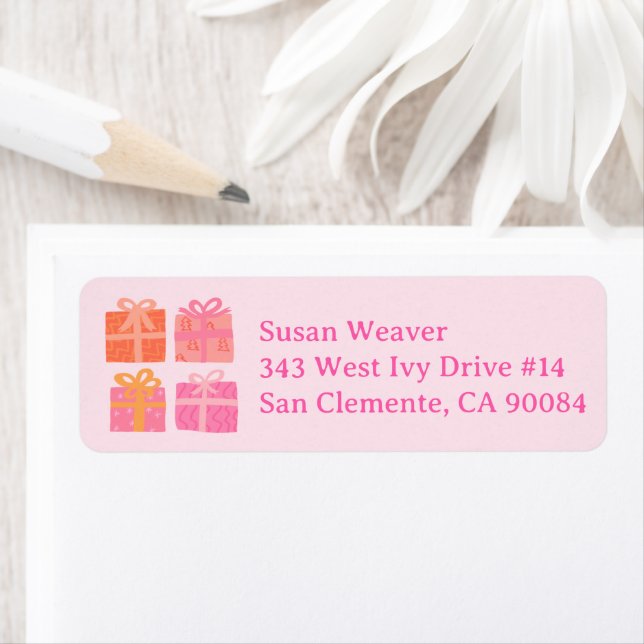 Holiday Gifts Cute Hand-drawn Return Address Label (Insitu)