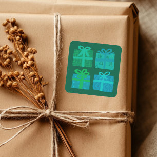 Holiday Gifts Presents Cute Hand-drawn Christmas Square Sticker