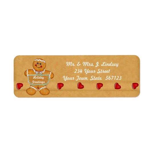 Holiday Gingerbread Address Label