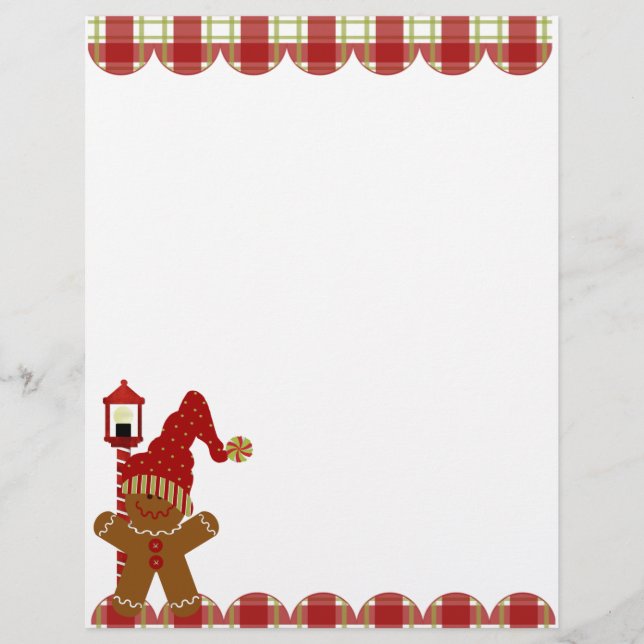 Holiday Gingerbread Cookie Letterhead (Front)