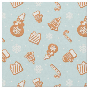 Holiday Gingerbread Cookie Pattern Fabric