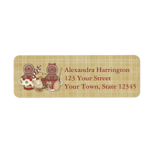 Holiday Gingerbread Cookies Return Address Label (Front)