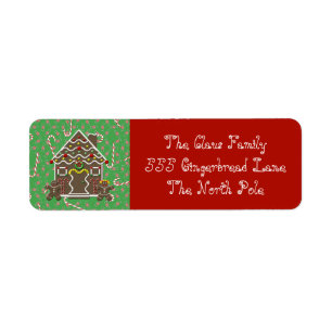 Holiday Gingerbread House Address Labels