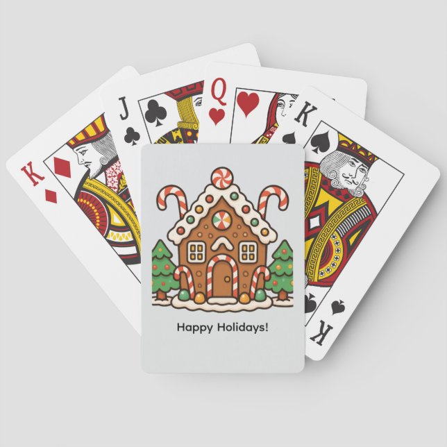 Holiday Gingerbread House Playing Cards (Back)