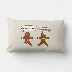 Holiday Gingerbread Humour Lumbar Cushion