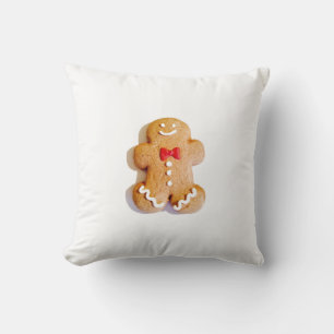 Holiday Gingerbread Man Christmas Decor Cushion