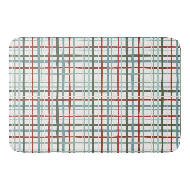 Holiday Gingham - Peaceful Bath Mat (Front)
