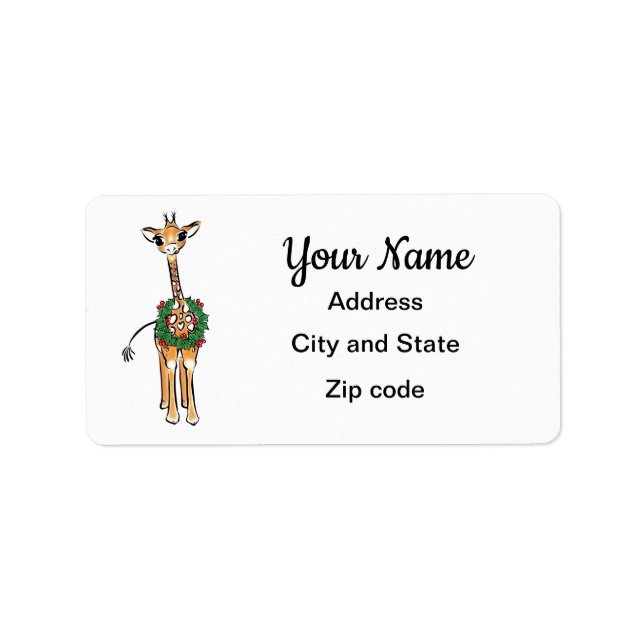 Holiday giraffe label (Front)