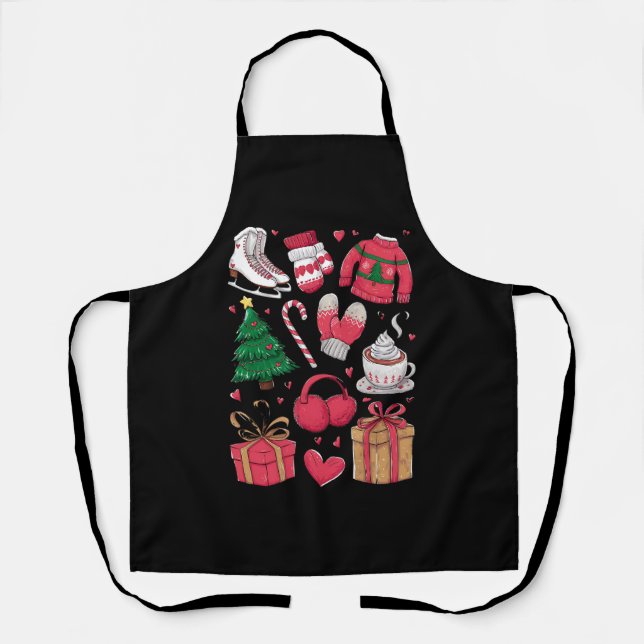 Holiday Girls Cute Costume Funny Christmas Apron (Front)