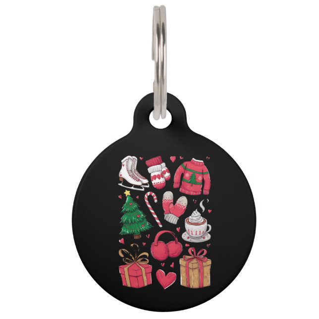Holiday Girls Cute Costume Funny Christmas Pet Tag (Front)