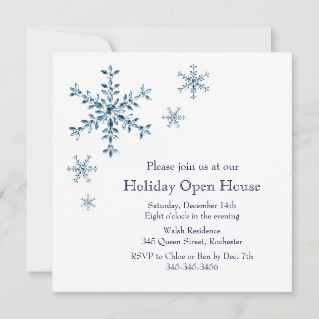 Holiday Glamour Open House Invitation (white) (Front)