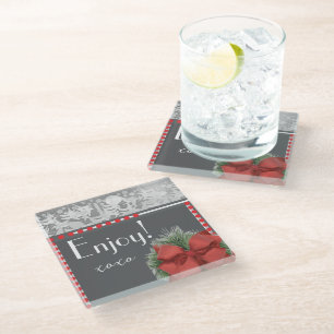 HOLIDAY GLASS COASTER