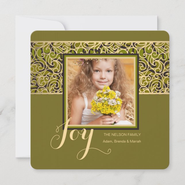 Holiday Glitz Square Photo Card (Front)
