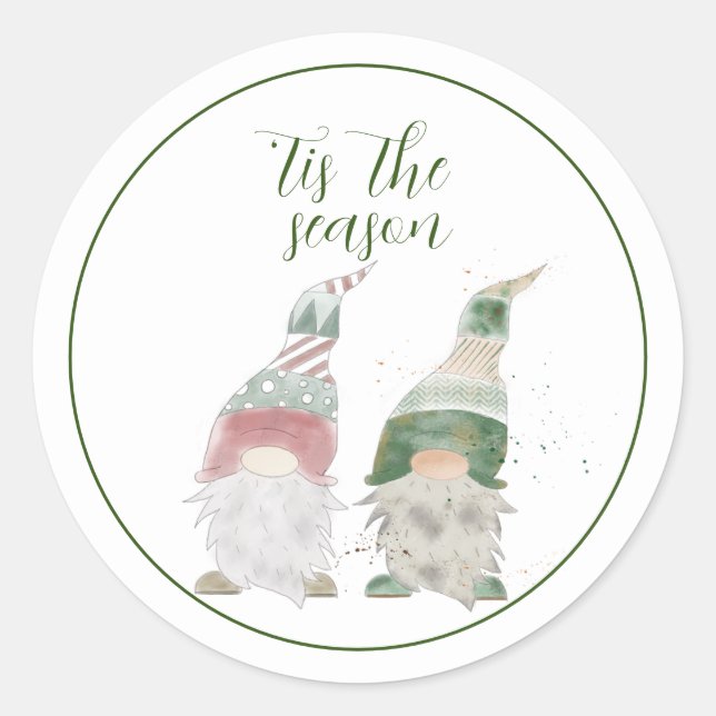 Holiday Gnome Sticker | Round (Front)