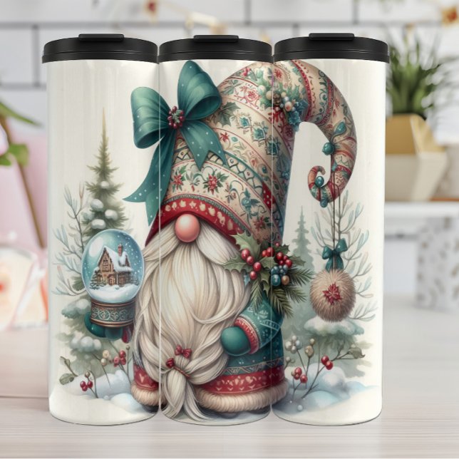 Holiday Gnome with Christmas Hat Thermal Tumbler (Creator Uploaded)