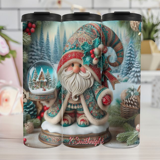 Holiday Gnome with Holly Berries Thermal Tumbler (Creator Uploaded)