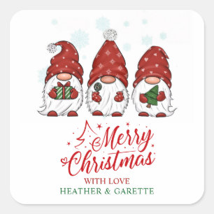 Holiday Gnomes Christmas Party Square Sticker